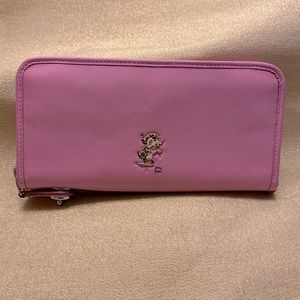 COACH Baseman X limited edition zip around wallet/clutch in Marshmallow Pink.